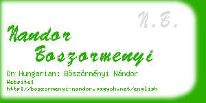 nandor boszormenyi business card