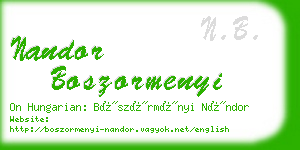 nandor boszormenyi business card